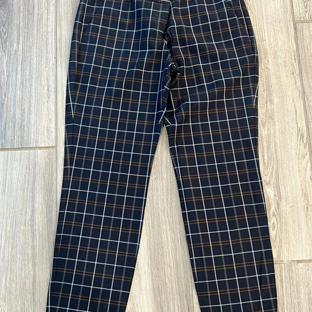 Express Navy Plaid Pants Size 10 Long